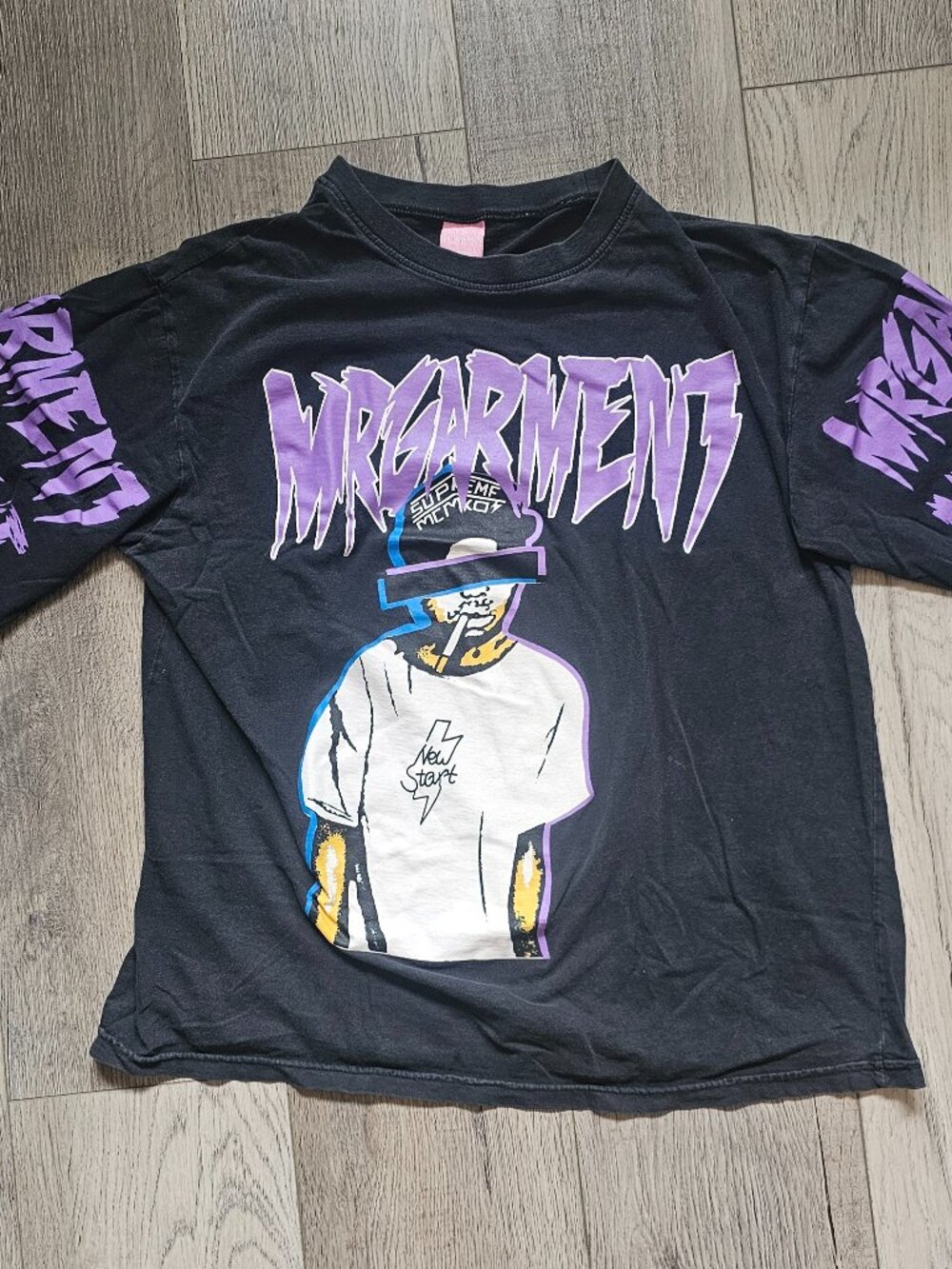 Simple Summer Mr Garment Black & Purple Graphic Streetwear Tee